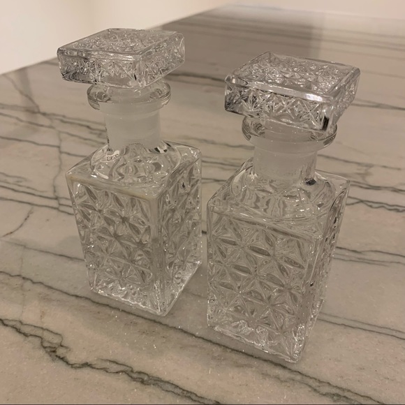 Cut Glass Other - 2 Small Cut Glass Decanters